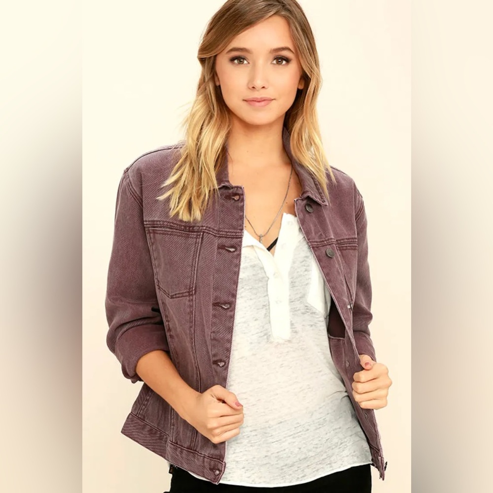 RVCA Road Worthy Washed Plum Purple Denim Jacket